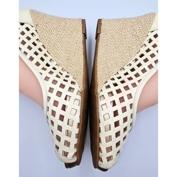 Lilly Pulitzer Women's Ivory Leather Resort Chic Basketweave Sandals Sz 8.5 2315 - Picture 13 of 16